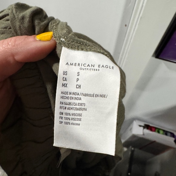 American Eagle Outfitters Green Wide Leg crop Pants - Picture 6 of 6